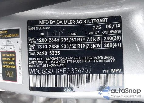 2014 Mercedes-Benz Glk 350 4Matic из США, поврежденный, VIN WDCGG8JB6EG336737